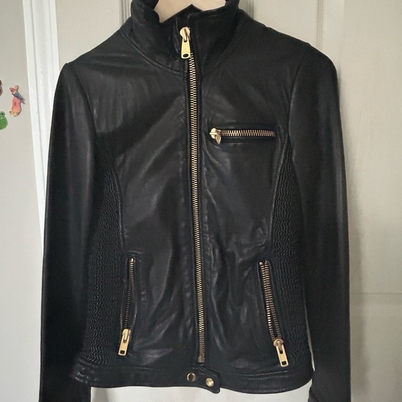 Via Spiga Jackets & Blazers - Women's Black Leather Jacket